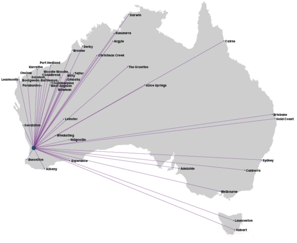common caravan towing routes ex Perth